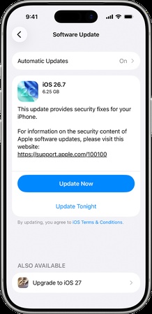 tap update now or download install