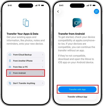 transfer android data to iphone duo
