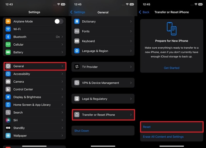 transfer or reset iphone