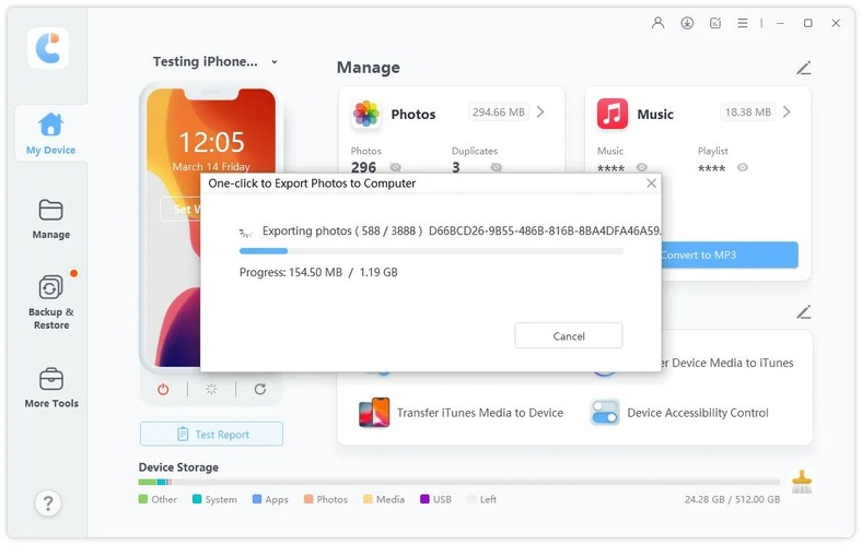 Transfer Selected Photos with One Click 1