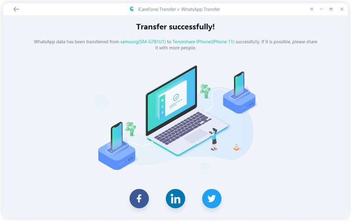 verify chats and media after transfer