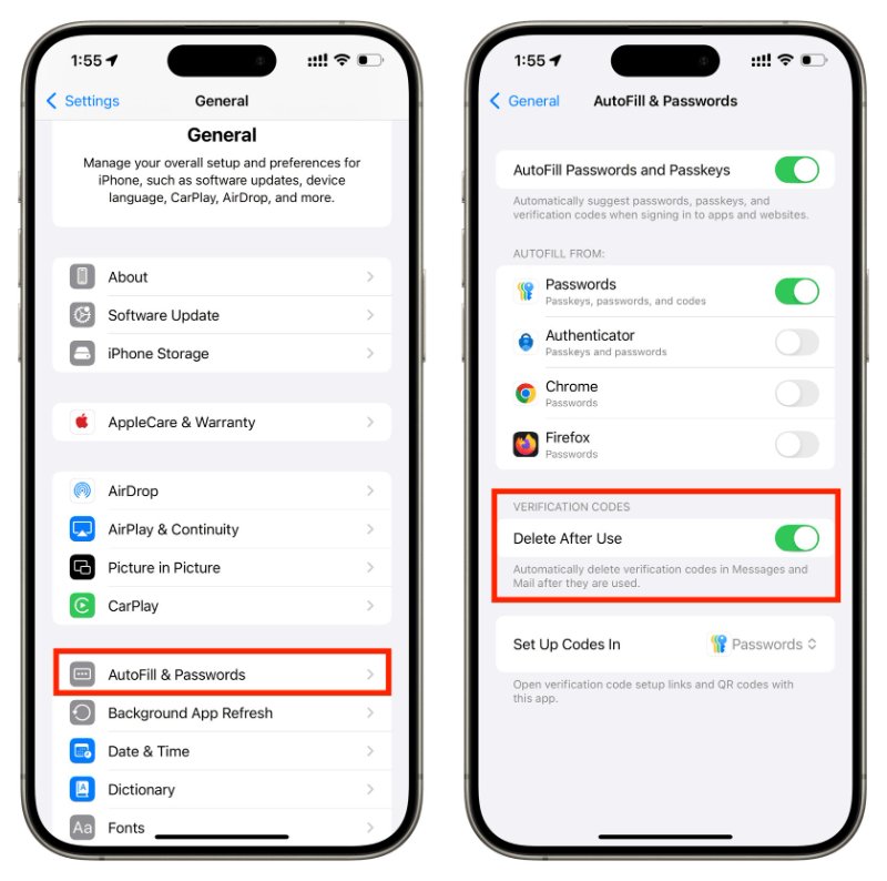 autofill and passwords