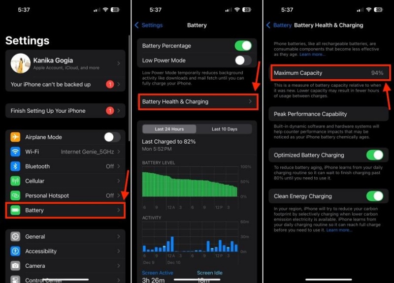 battery health and charging