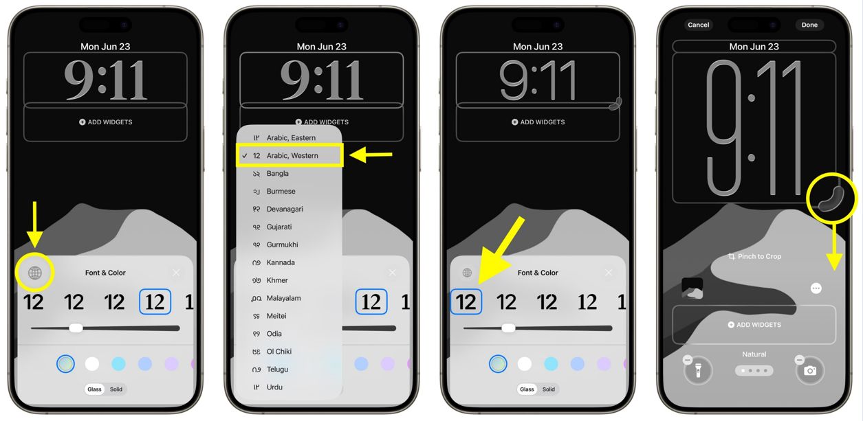 change-lock screen clock size