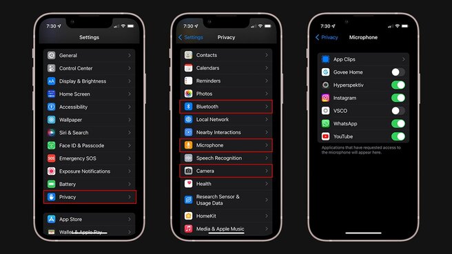 check microphone permissions on iphone