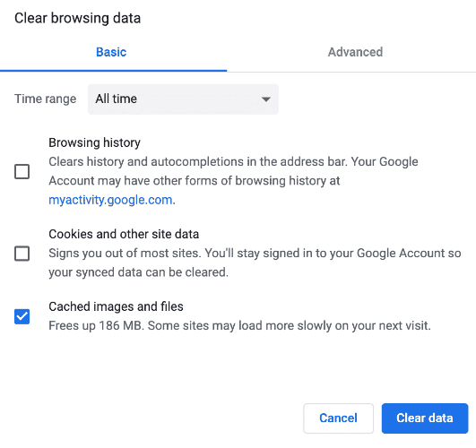 clear chrome caches on mac