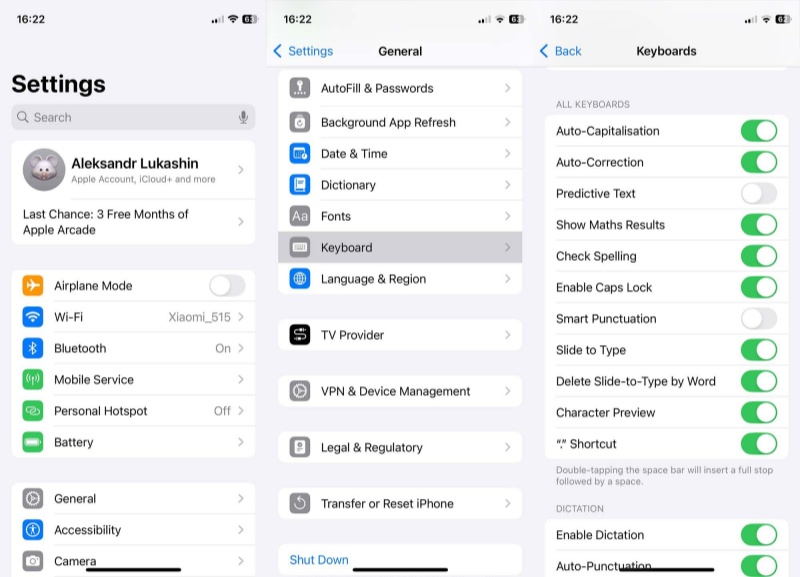 configure keyboard settings