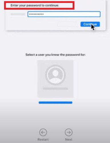 enter passcode on mac