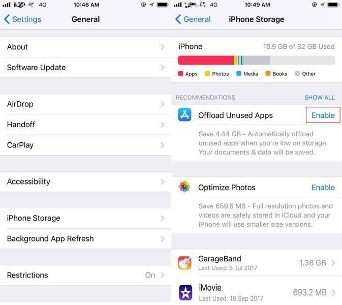 free up storage space