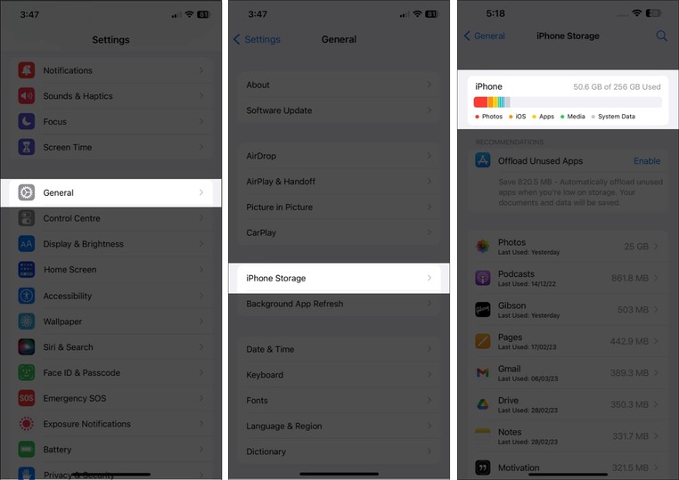 how to check iphone system data