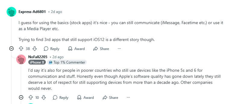 ios 12.5.8 reviews from reddit