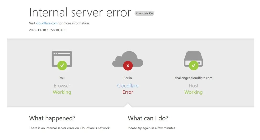 internal server error