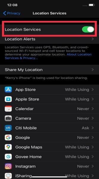 location services off