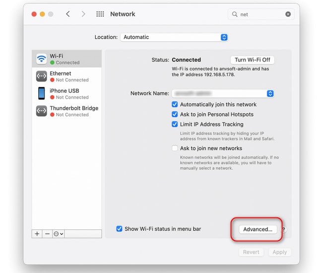 mac network settings