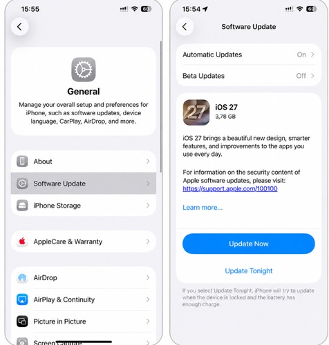 Phone Update Settings Navigation Steps