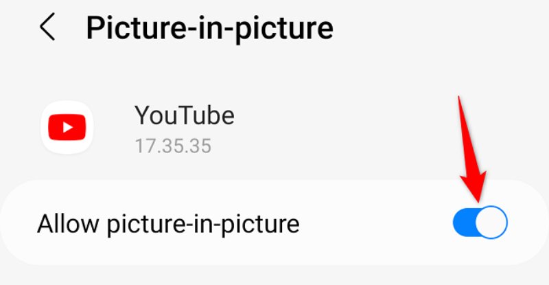 make sure pip enabled on android