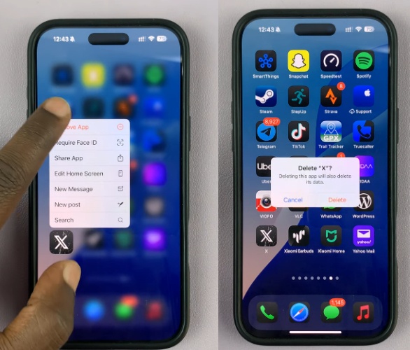 Press and Hold App Icon to Delete