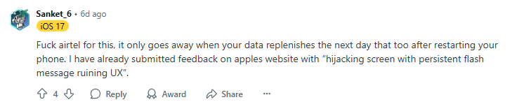 Report your carrier to Apple