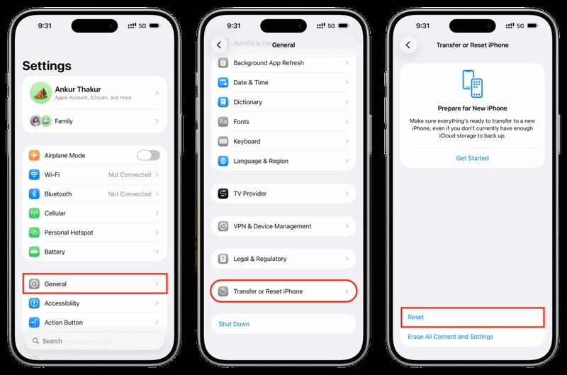 Reset Device Settings Via Passcode