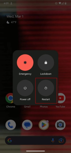 redémarrer Android