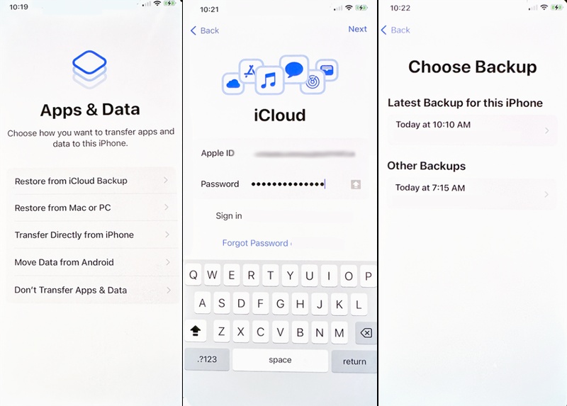 Restore from Icloud or Computer