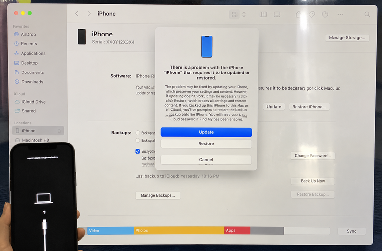 fix iphone stuck in recovery mode via itunes