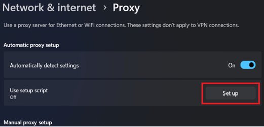 set up proxy