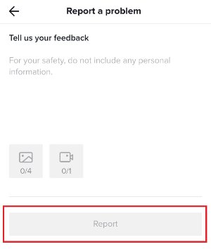 submit report on tiktok