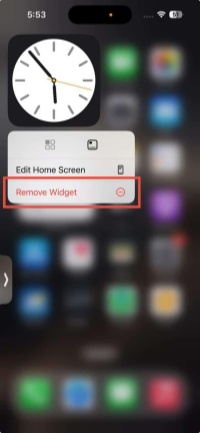 tap remove widget