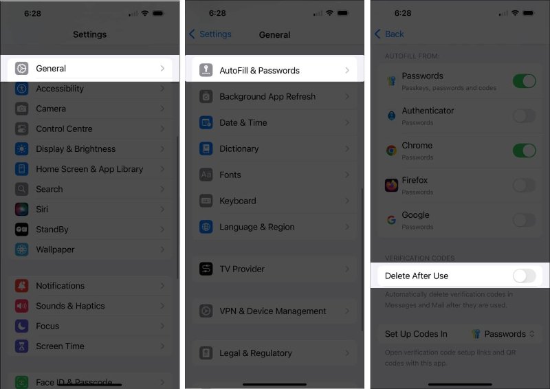turn off auto delete otp messages on iphone