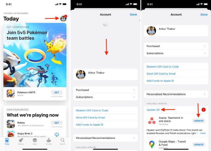 update iphone apps