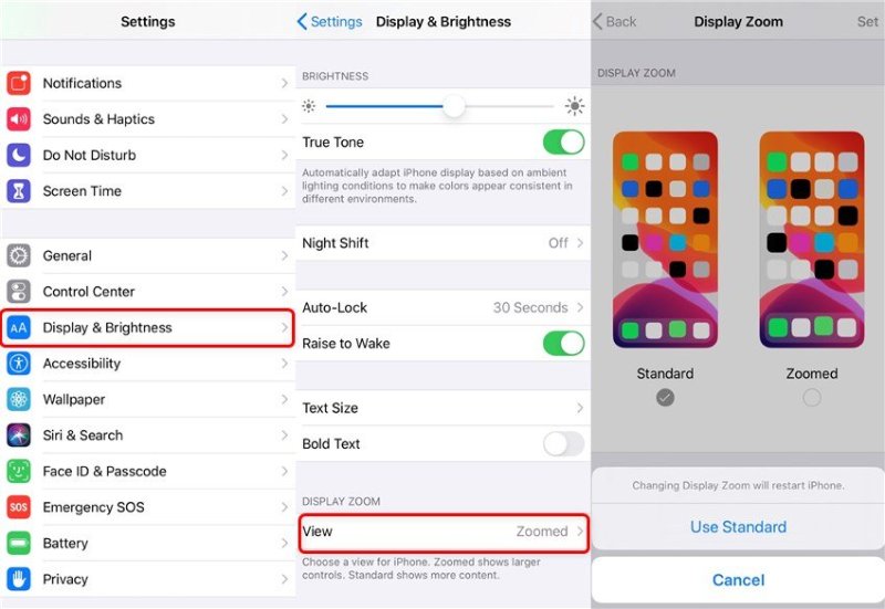 Disable Display Zoom and Accessibility Zoom