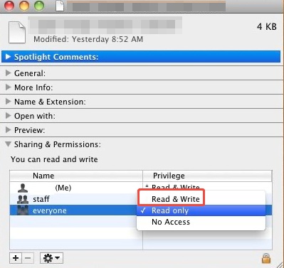 Change Json File Permission