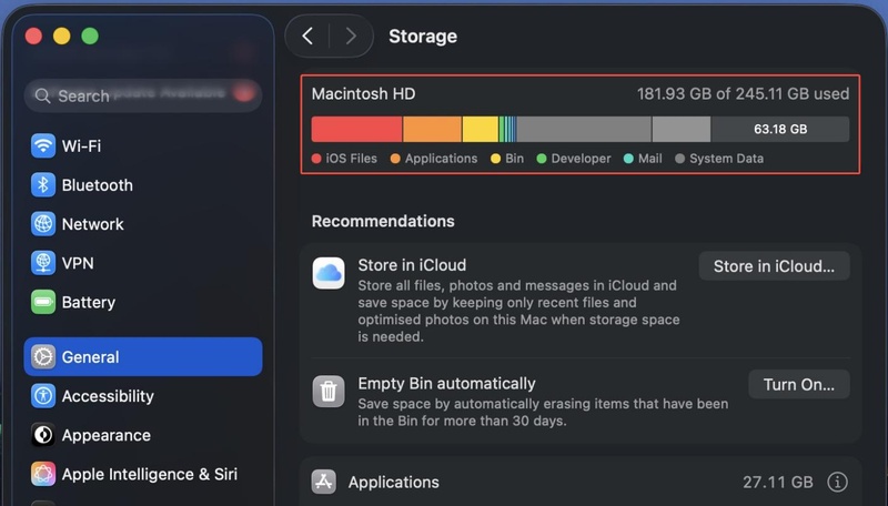 Check Mac Startup Disk Storage