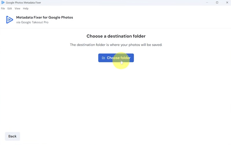 Choose Destination Folder for Merge Files