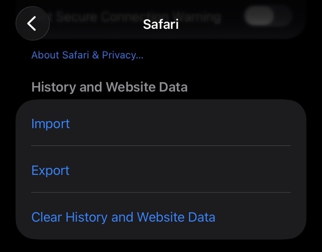 Clear Safari History and Website Data Ios