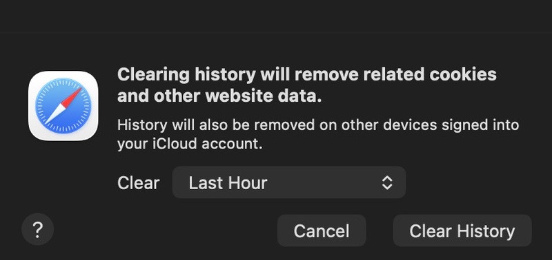 Clear Safari History and Website Data Mac