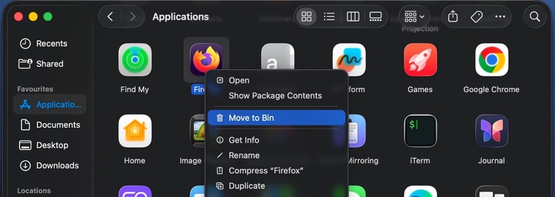 Delete Apps from Mac Finder