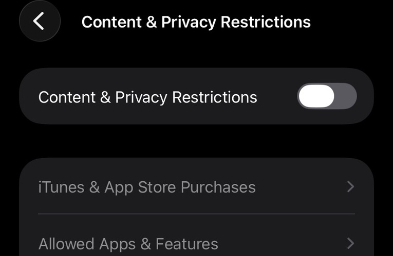Disable Safari Screen Time Restrictions