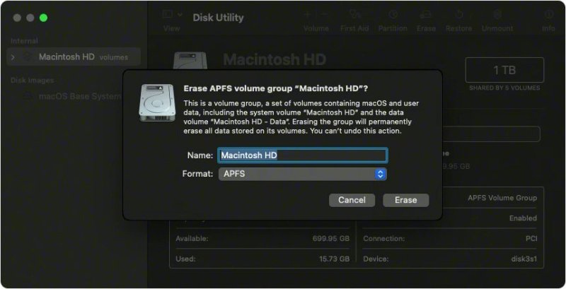 erase mac using disk utility to remove bloatware