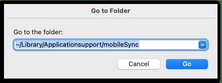 Go to Mobile Sync Folder on Mac