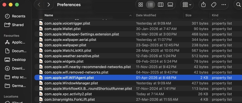 Mac Finder Delete Network Plist Files