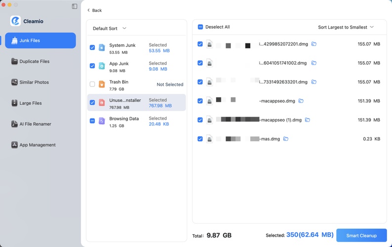 Smart Cleanup Dmg Files