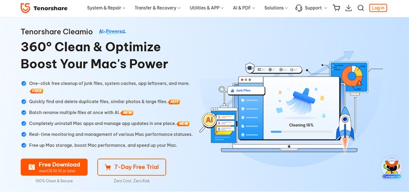 Tenorshare Cleamio Web Interface