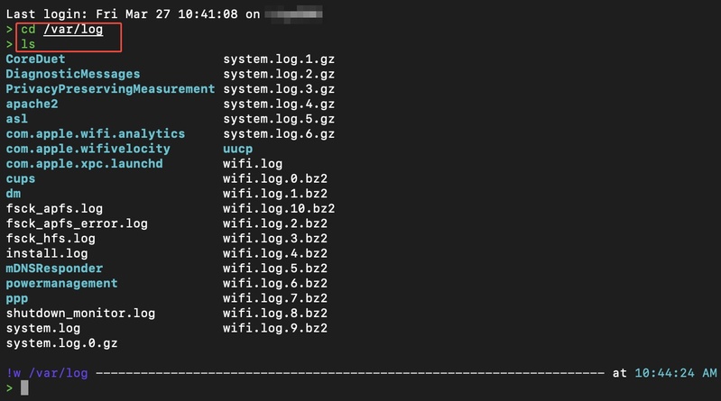 View Log Files in Mac Terminal