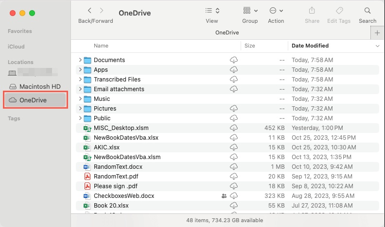 Add Onedrive to Finder