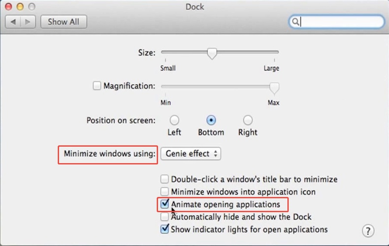 Disable Animate Opening Applications