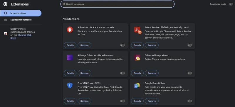 Disable Unnecessary Extensions
