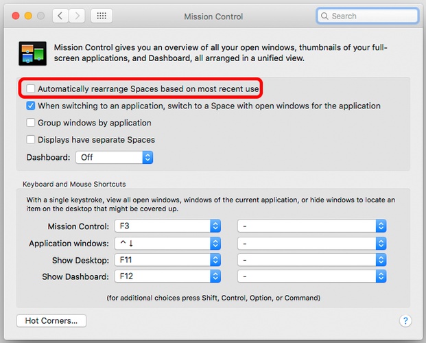 Close Space in Mission Control to Reduce Windowserver Cpu Usage