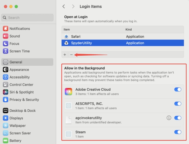 Remove Login and Startup Items on Mac